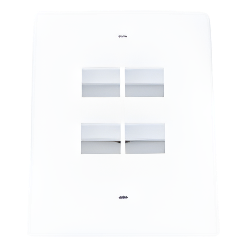 Placa de Pared Vertical, Salida Para 4 Puertos Keystone, Color Blanco