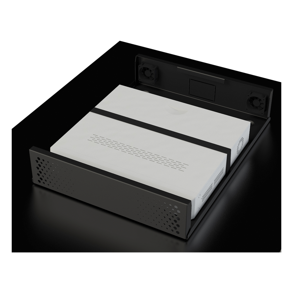 Gabinete Metálico para DVR/NVR. Tamaño Max. de DVR/NVR: 445 x 88 x 400mm (An.xAl.xProf.). Compatible con Fuente SLIM.