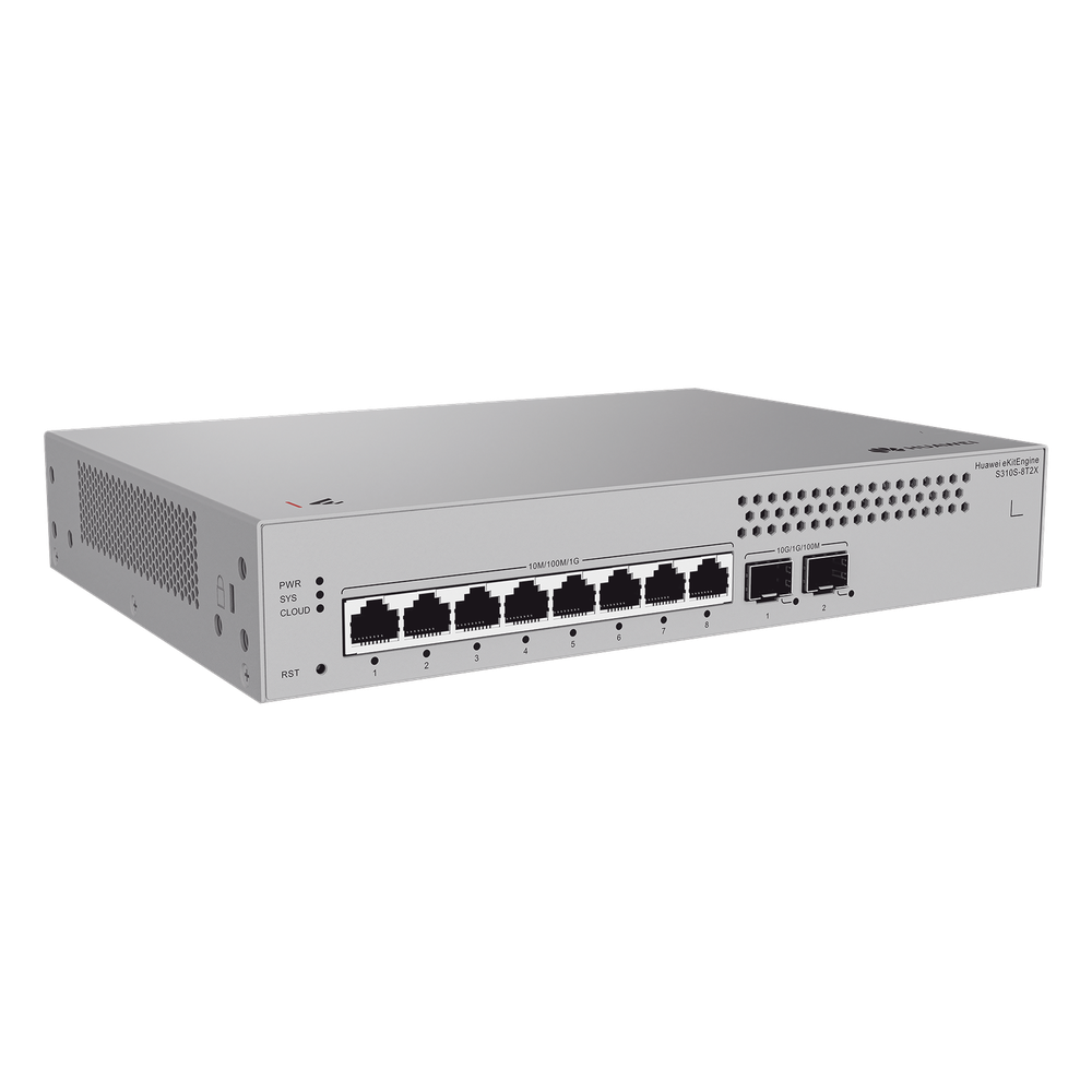 Switch de Acceso Gigabit Administrable Capa 2+ / 8 puertos 10/100/1000 Mbps / 2 Puertos 10GE SFP Uplink  / ERPS / Rutas Estáticas / Administración Nube Gratis