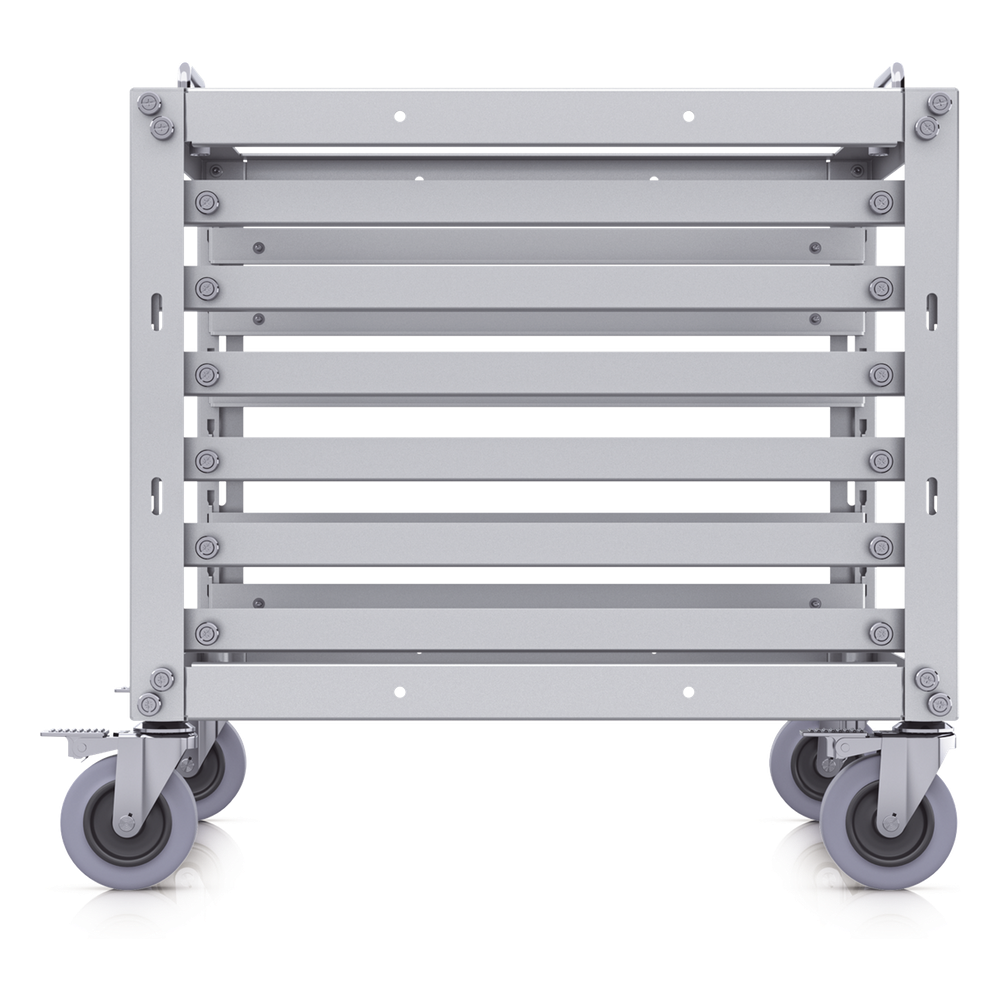 Rack Abierto 6U Compacto y Apilable sin Herramientas para Equipos UniFi, Ensamblaje Toolless, Ruedas con Seguro y Expansión a 12U con Kit de Apilado