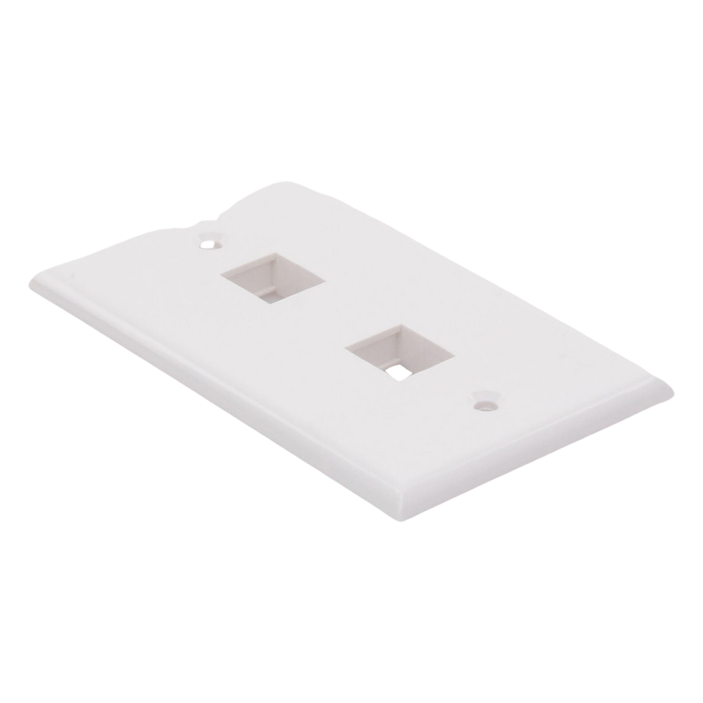 Placa de Pared de 2 Puertos, Keystone, Color Blanco