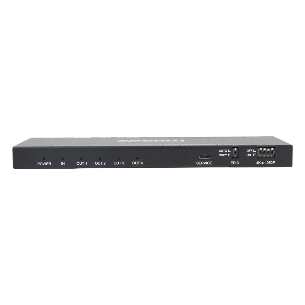 Splitter HDMI 1x4 | 1 Entrada a 4 salidas (Simultaneas) | 4K@60Hz | Extractor de Audio | Down Scaler | HDR  4:4:4 | EDID | 18Gbps