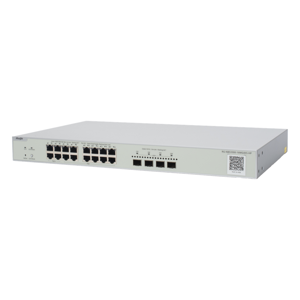 Switch Multi-Gigabit PoE++ hasta 370W, Capa 2 con 4 Puertos 2.5G (90W), 12 Puertos 2.5G (30W) y 4 Uplink SFP+ 10G , Administrable Cloud, Diseñado Para Access Points WiFi 6/7