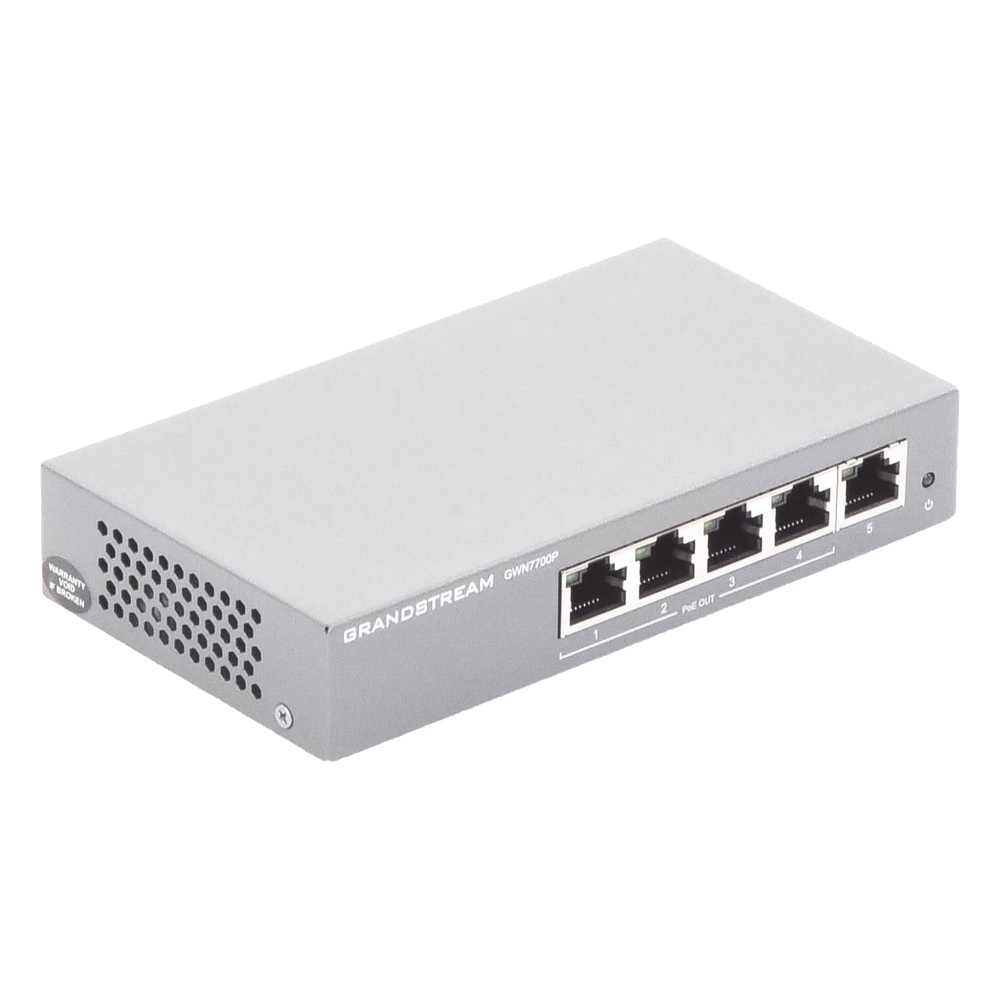 Switch PoE+ Gigabit No Administrable / 5 puertos 10/100/1000 Mbps / 4 puertos PoE+ / hasta 60W