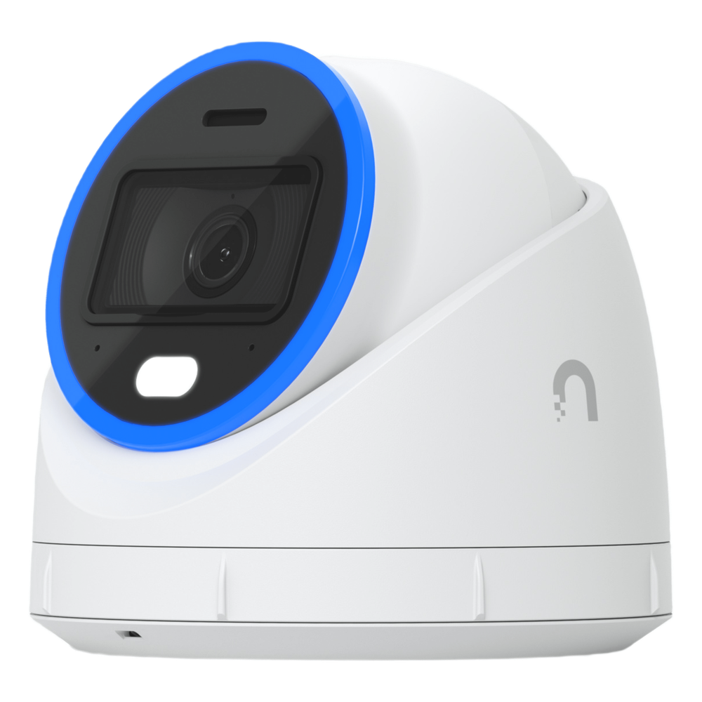 Cámara UniFi Protect Turret AI blanca / 4K(8MP) / Ángulo ultra-ancho 109.9 / Visión Nocturna IR 40 m / AI Avanzado: Reconocimiento de Rostros y Matrículas / LED para color en la noche / Micrófono 2 vías / ranura M