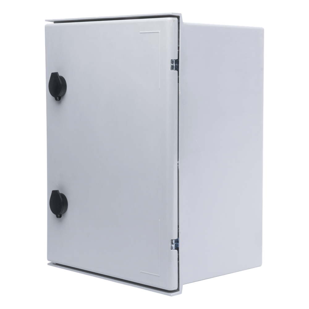 Gabinete de Poliéster IP65 Uso en Intemperie (300 x 400 x 200 mm) con Placa Trasera Interior de Plástico (Incluye Chapa y Llave).