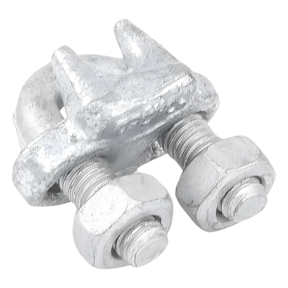 Nudo/ Perro/ Abrazadera Acero Forjado para Cable de 5/16", Galv. por Inmersión en Caliente.