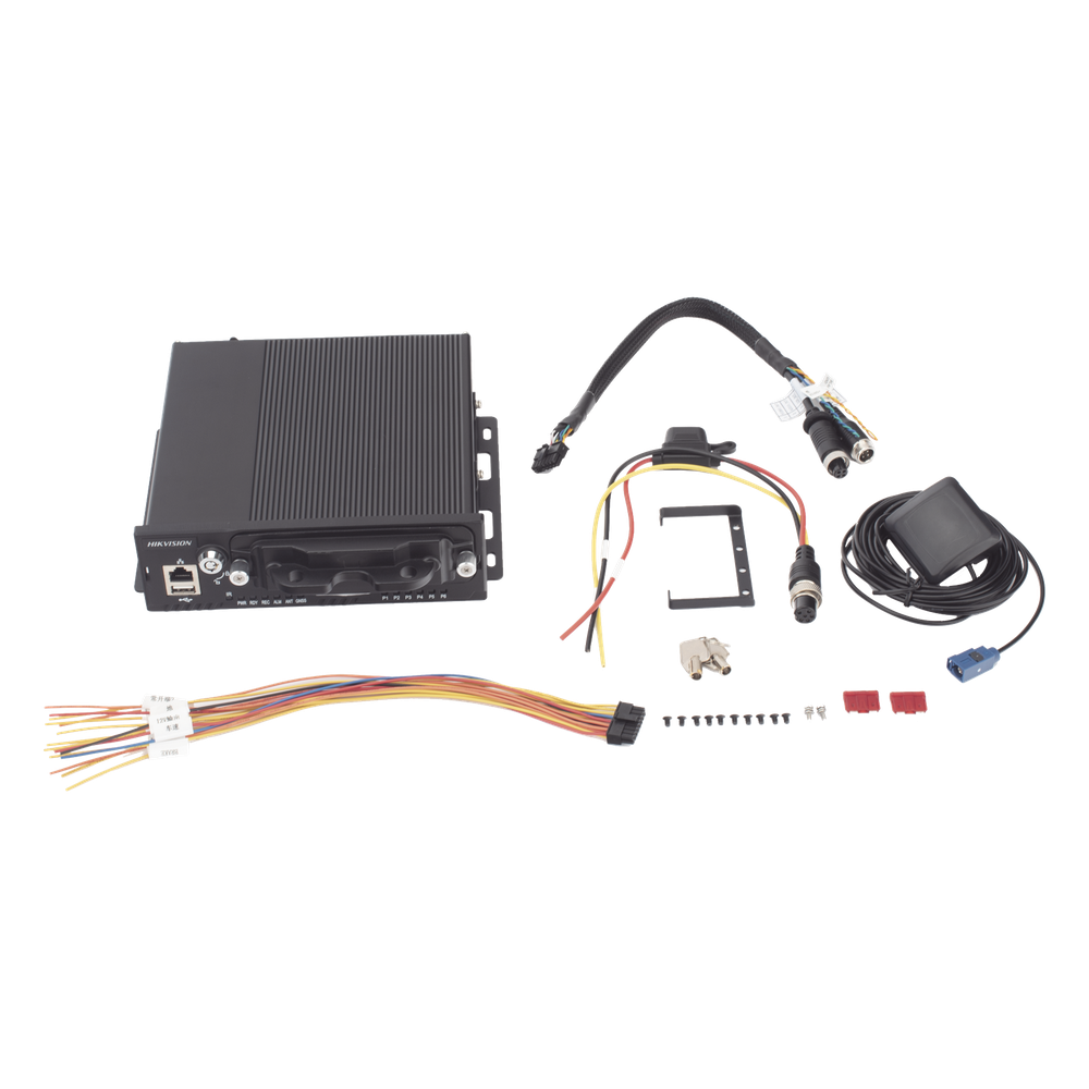 NVR Móvil Vehicular de 8 Canales / 4 PoE + 4 vía Switch / 2 Megapixel / H.265 / GPS + Sensor G / 2 Bahías HDD / RJ45 / Aluminio Industrial