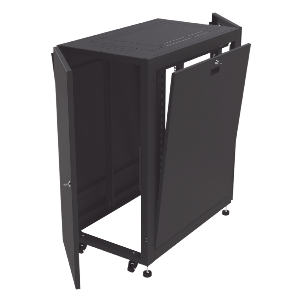 Gabinete Profesional para Telecomunicaciones de 24UR, 600 mm de Ancho x 1000 mm de Profundidad, Se envía el Gabinete Armado.