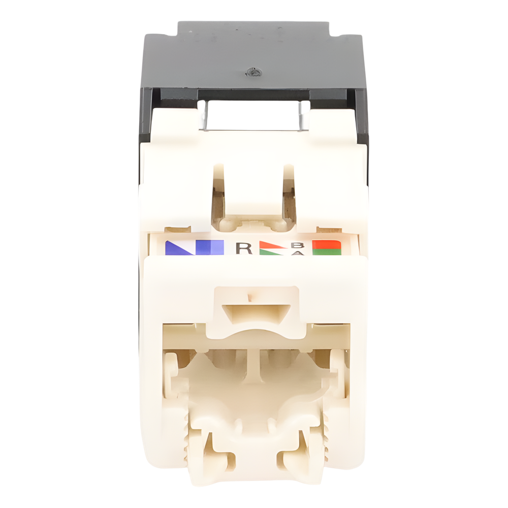 Conector Jack RJ45 Estilo TG con Ventana, Mini-Com, Categoría 6, de 8 Posiciones y 8 Cables, Color Negro