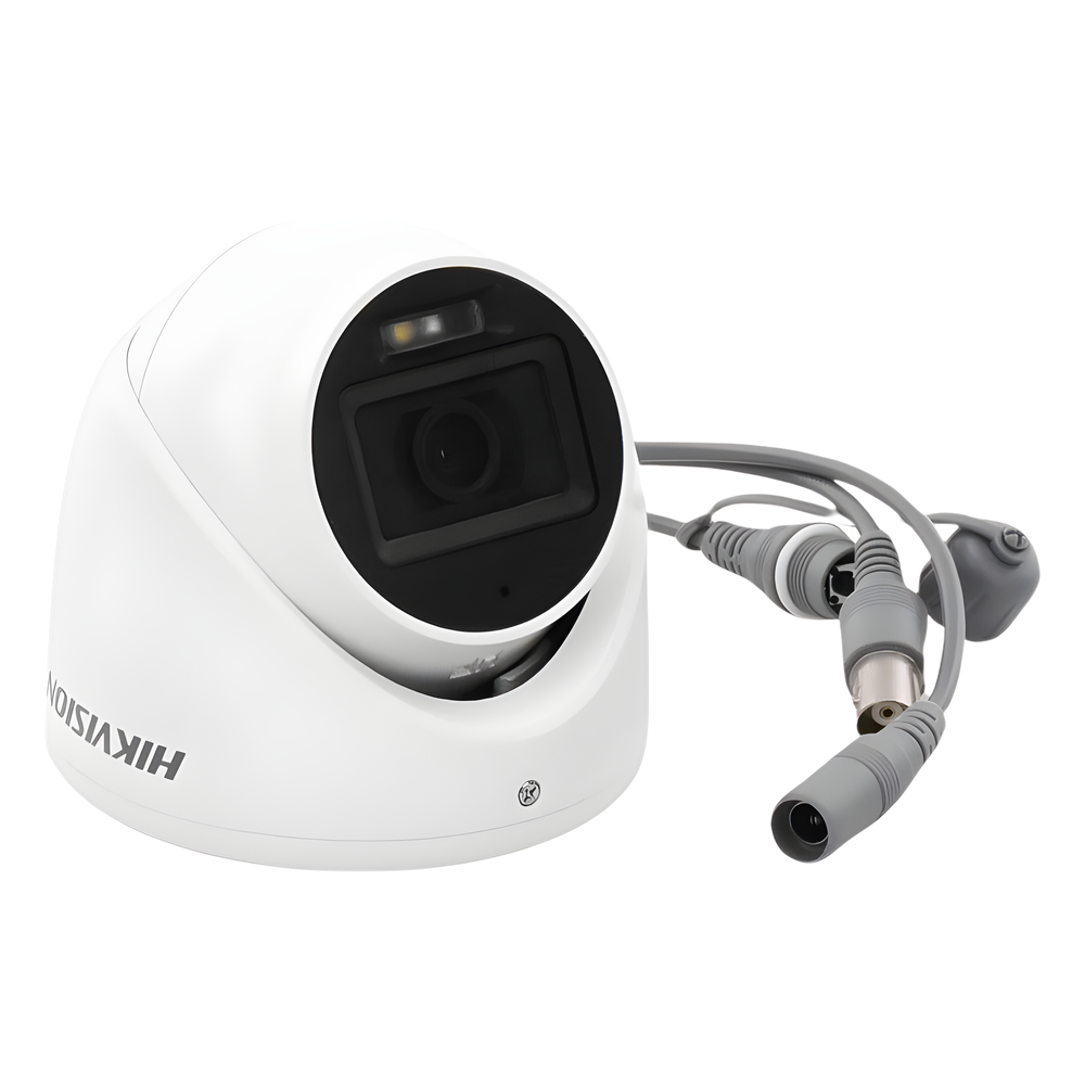 [Dual Light + ColorVu] Turret TURBOHD 3K (5 Megapixel) / Lente 2.8 mm / 30 mts IR + 20 mts Luz Blanca / Gran Angular 104.9° / Exterior IP67 / Micrófono Integrado / dWDR / 4 Tecnologías / Metal