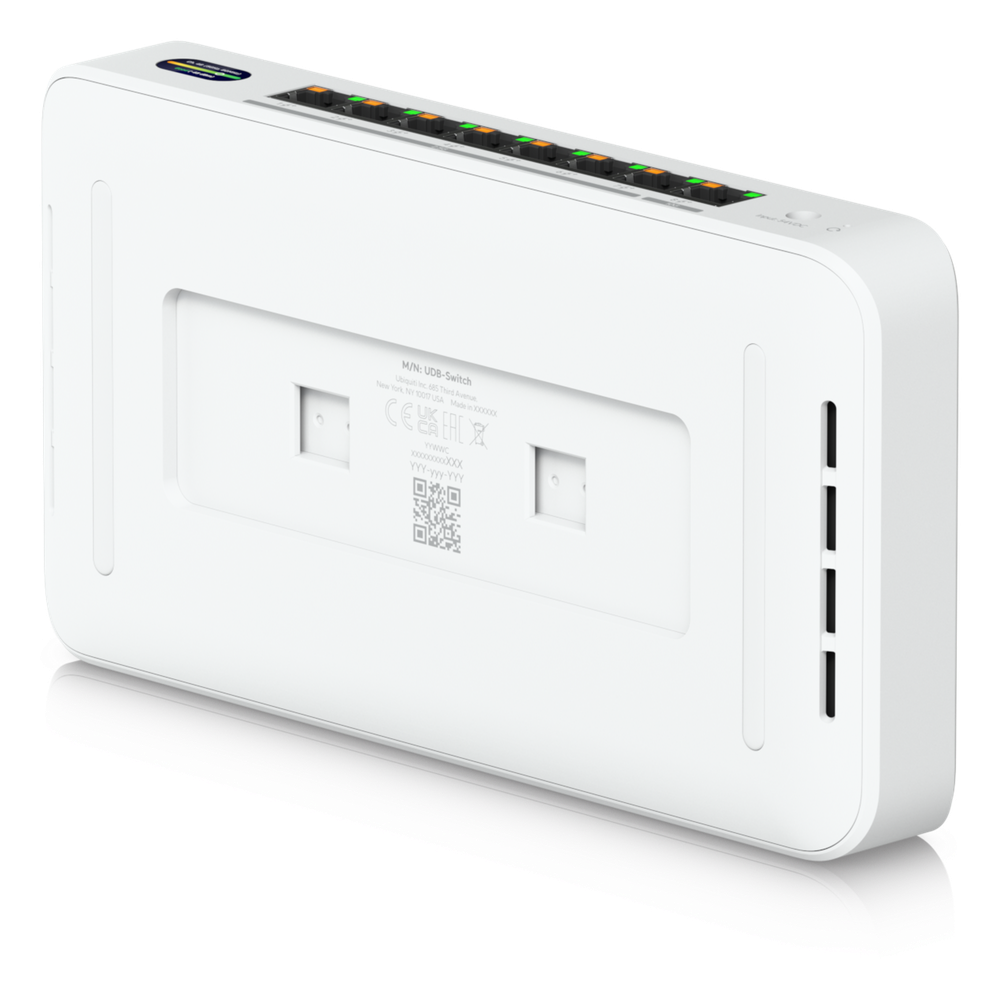 UniFi Device Bridge Switch (UDB-Switch) – Switch PoE+ Compacto con Puertos Multi-Gig (1 x 10 GbE y 7 x 2.5 GbE) y Enlace Inalámbrico WiFi 7 Integrado