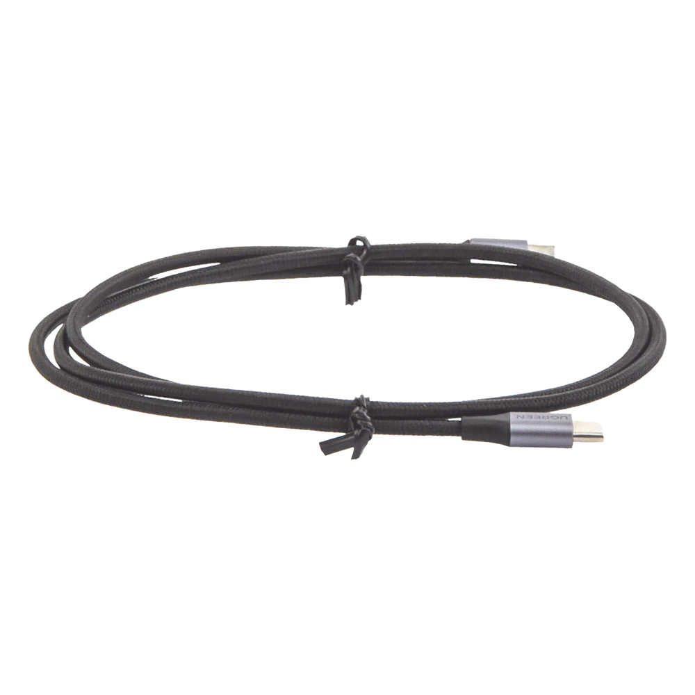 Cable USB-C a USB-C | 1 Metro (3.28 Pies) | Transferencia de Datos de 480 Mbps | Carga Rápida de Hasta 60W | QC 4.0/3.0/2.0 | PD3.0 | FPC | AFC | Protección Integrada | Caja de Aluminio | Nylon Trenzado | Color Negro