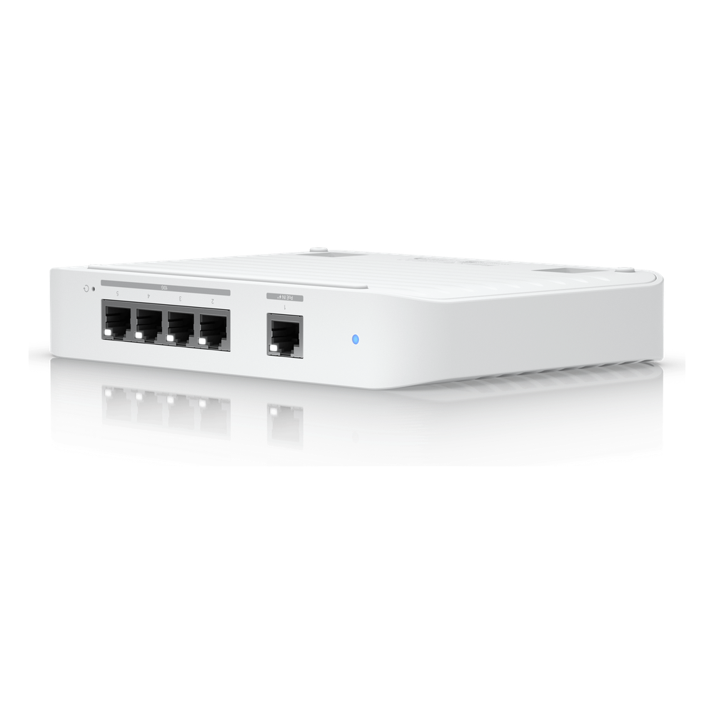 USW Flex XG Switch Capa 2, Compacto de 4 Puertos 10GbE, Puede ser Alimentado por un Puerto GbE PoE+ o con un Adaptador 5 Vcc USB-C