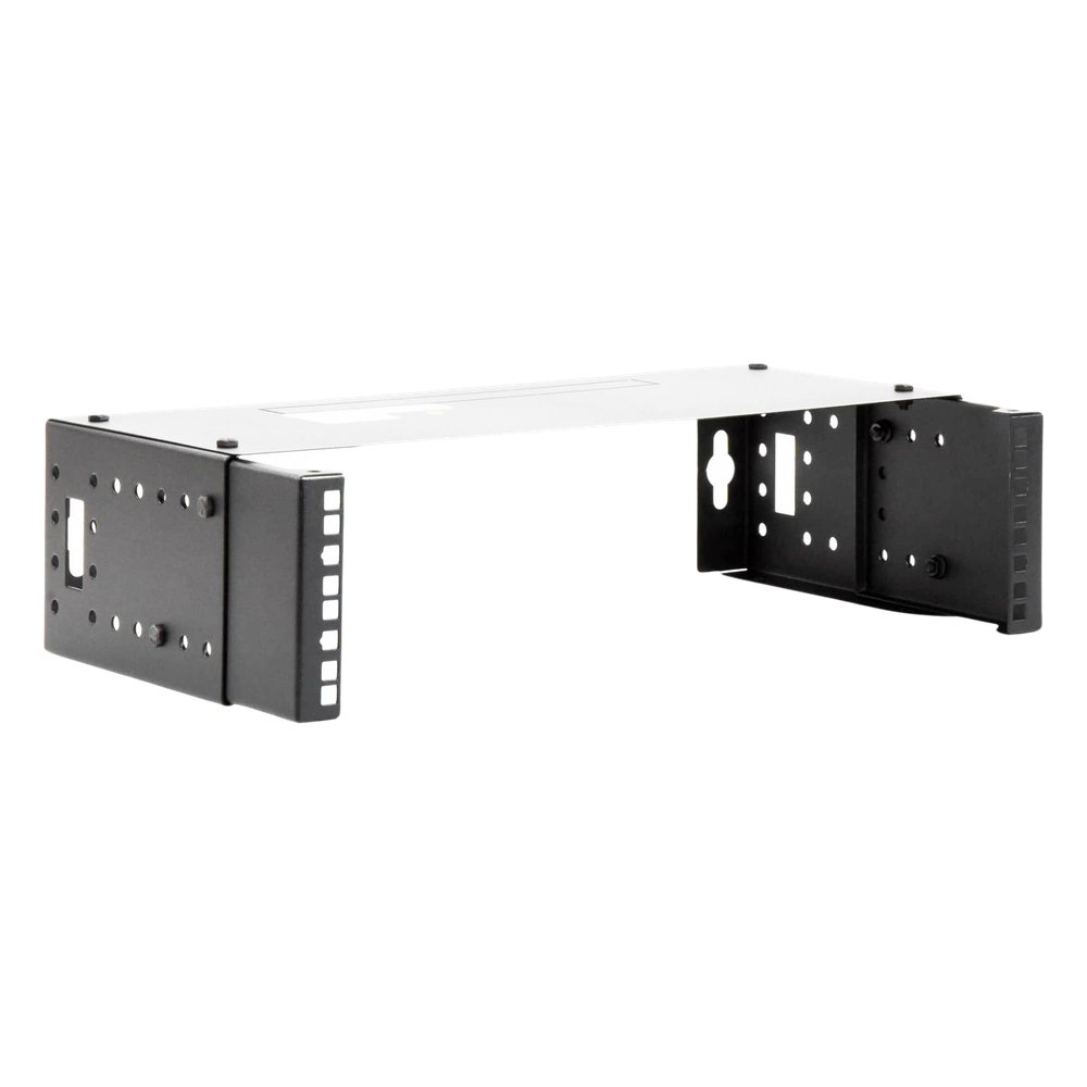 Rack Abierto de montaje en Pared, de 19in,  Profundidad Ajustable (8" a 12") de 2.5  Unidades de rack, con Capacidad de Crecimiento.