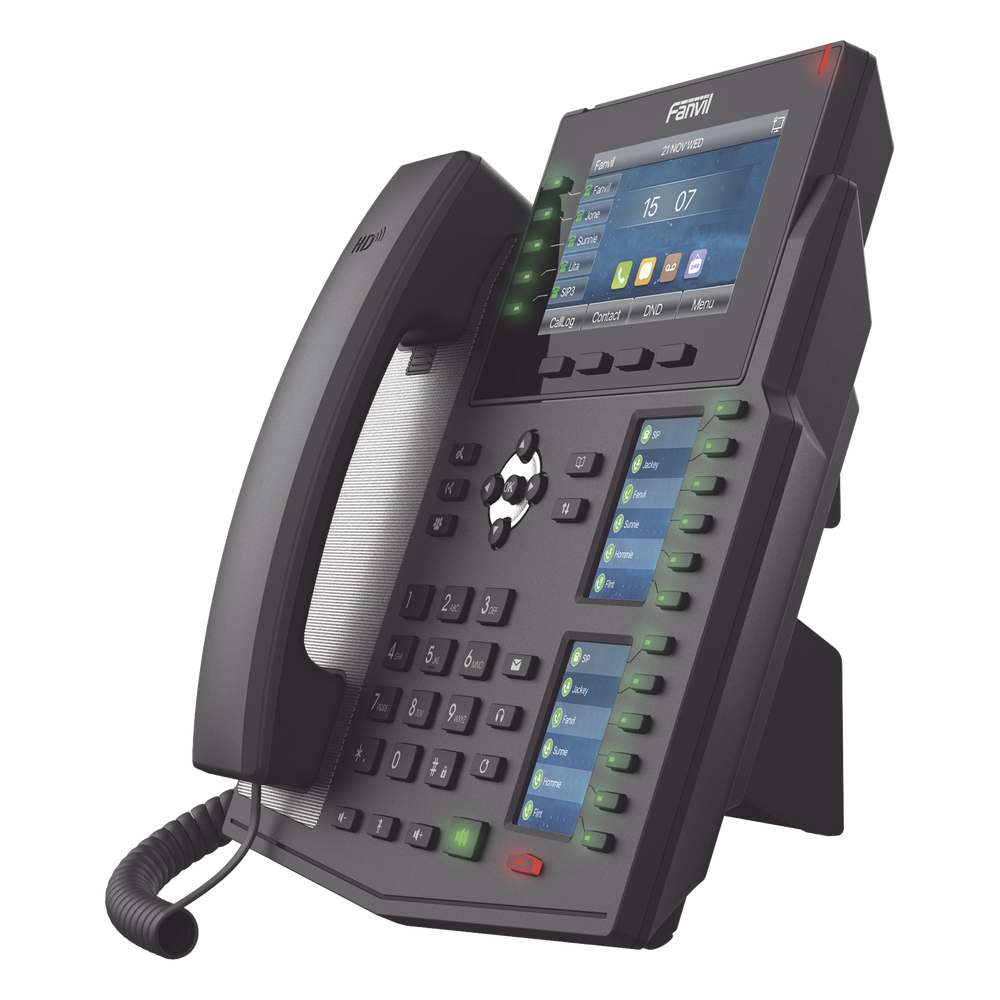 Teléfono IP Empresarial con Estándares Europeos, 20 lineas SIP con pantalla LCD a color, 60 teclas DSS/BLF, puertos Gigabit, IPv6, Opus , PoE/DC