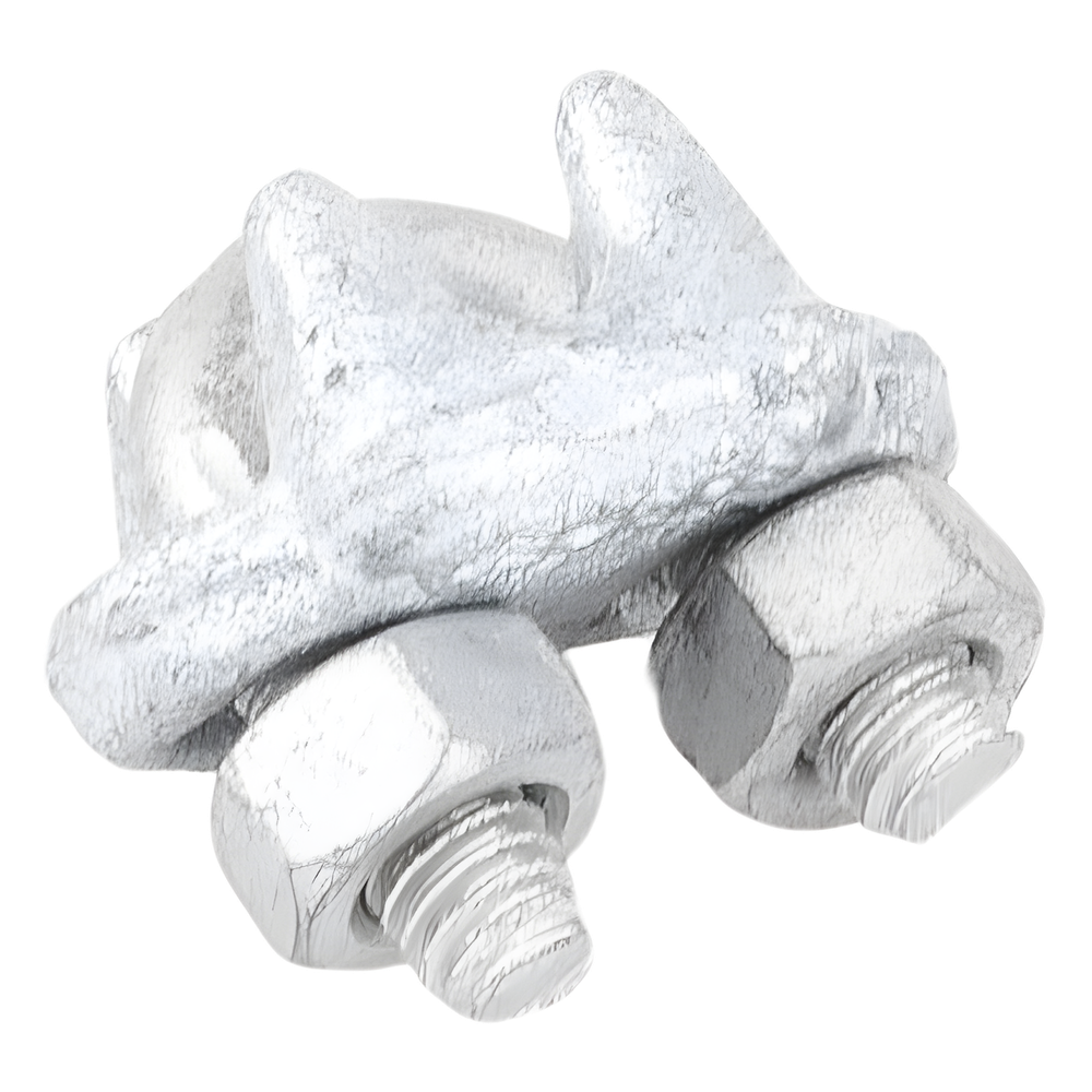 Nudo/ Perro/ Abrazadera Acero Forjado para Cable de 1/4" Galv. por Inmersión en Caliente.