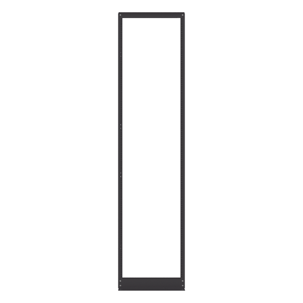 Rack de 2 Postes, Estándar 19", 45 Unidades, Fabricado en Acero, Base "L" para Anclar a Piso.