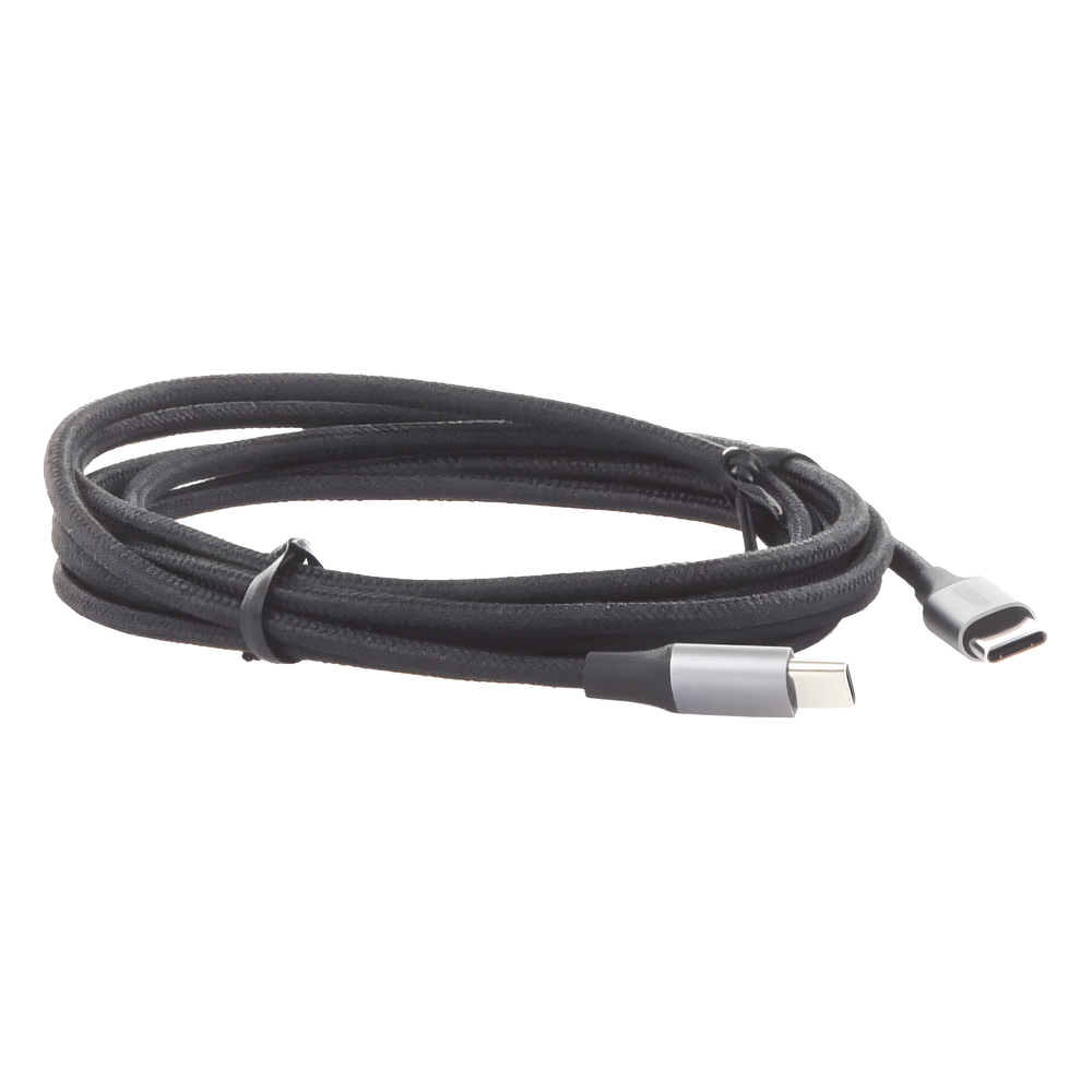 Cable USB-C a USB-C | 2 Metros (6.56 Pies) | Transferencia de Datos de 480 Mbps | Carga Rápida de Hasta 60W | QC 4.0/3.0/2.0 | PD3.0 | FPC | AFC | Protección Integrada | Caja de Aluminio | Nylon Trenzado | Color Negro