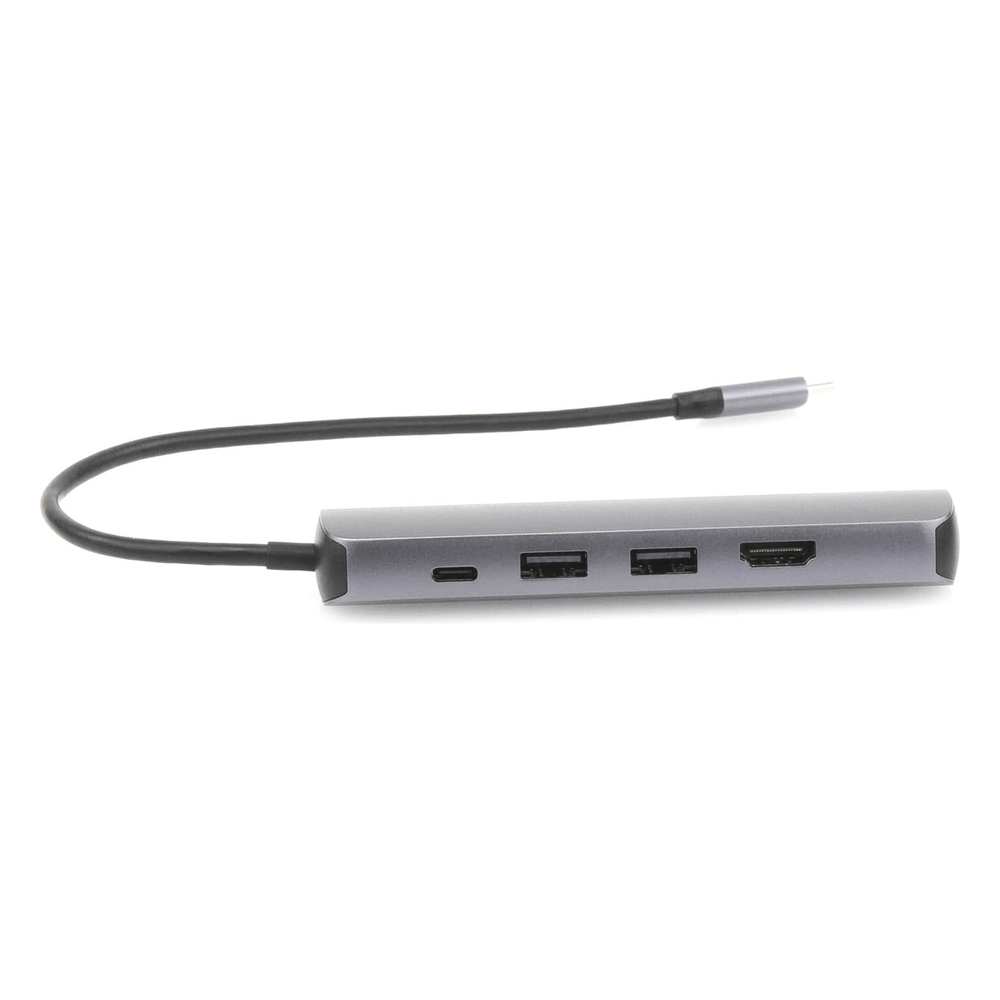 HUB USB-C (Docking Station) 5 en 1 | Ultra Delgado | 2 USB-A 3.1 a (5 Gbps) | HDMI 4K@60Hz | RJ45 (Gigabit Ethernet) | USB-C PD Carga Rápida 100W | Soporta OTG | Chips Inteligentes | Pequeño y Ligero | Caja de Aluminio.