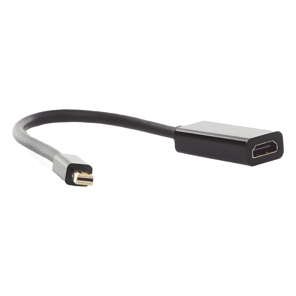 Convertidor Mini Display Port a HDMI / 4K@30Hz / Thunderbolt / Blindaje Interno Múltiple / Carcasa ABS / Longitud de 25 cm (9.84 pulgadas)