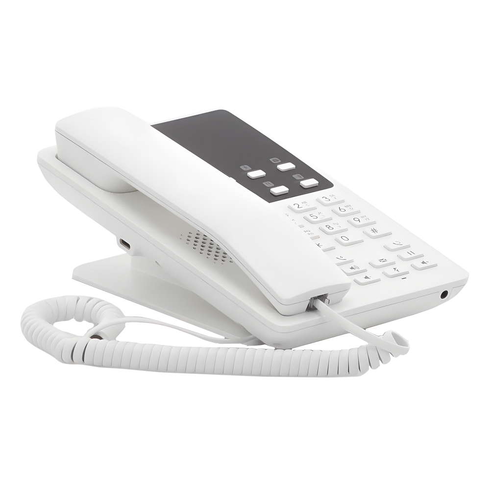 Teléfono IP Hotelero Wi-Fi, 2 líneas SIP con 2 cuentas, codec Opus, IPV4/IPV6, color blanco, con gestión en la nube GDMS