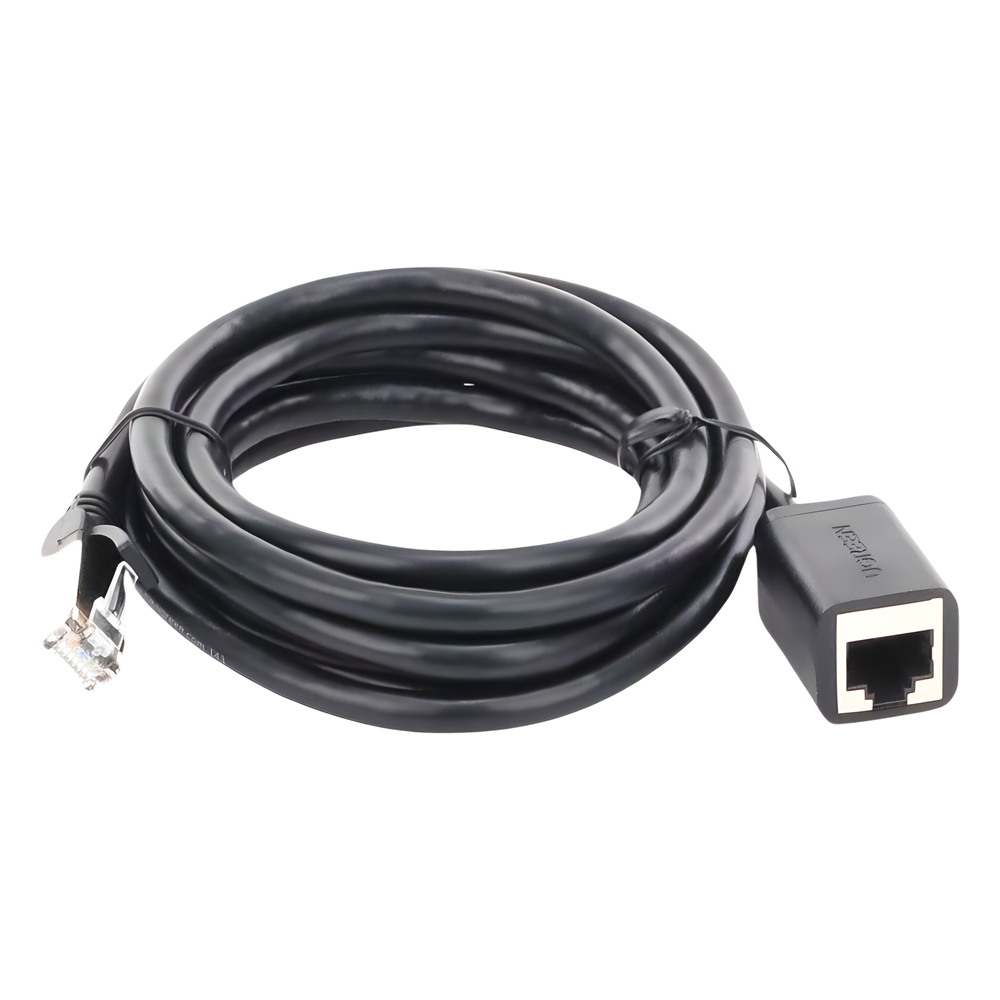 Cable de Extensión Cat6 RJ45 F/UTP / Macho a Hembra / 2 Metros (6.56 Pies) / Método de Conexión 568B / Velocidad de Transmisión 1000Mbps / Ancho de Banda del Canal 250MHz / Caja de Cobre / Negro