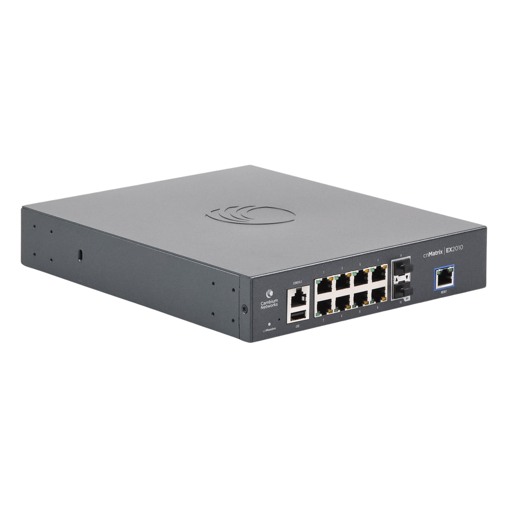 Switch inteligente cnMatrix EX2010 capa 3 de 13 puertos (8 Ethernet Gigabit, 2 SFP, 1 consola, 1 MNGMT, 1 USB) administración desde la Nube