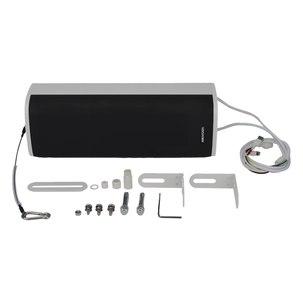 Bocina (Altavoz IP) | Tipo Columna | 60 Watts | No requiere amplificador | Exterior IP66 | Entrada de alarma | Voceo en tiempo real | Calendarización de audios | Micrófono y altavoz integrado
