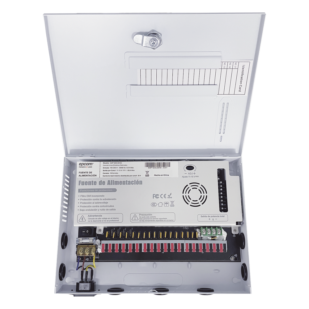 Fuente PREMIUM / 11-15 V / 18 canales / 30 A / Alta tecnología en seguridad / Doble ventilador / Hasta 1.85 Amperes por Salida / Filtro de Ruido por canal / Diseño de alta gama.