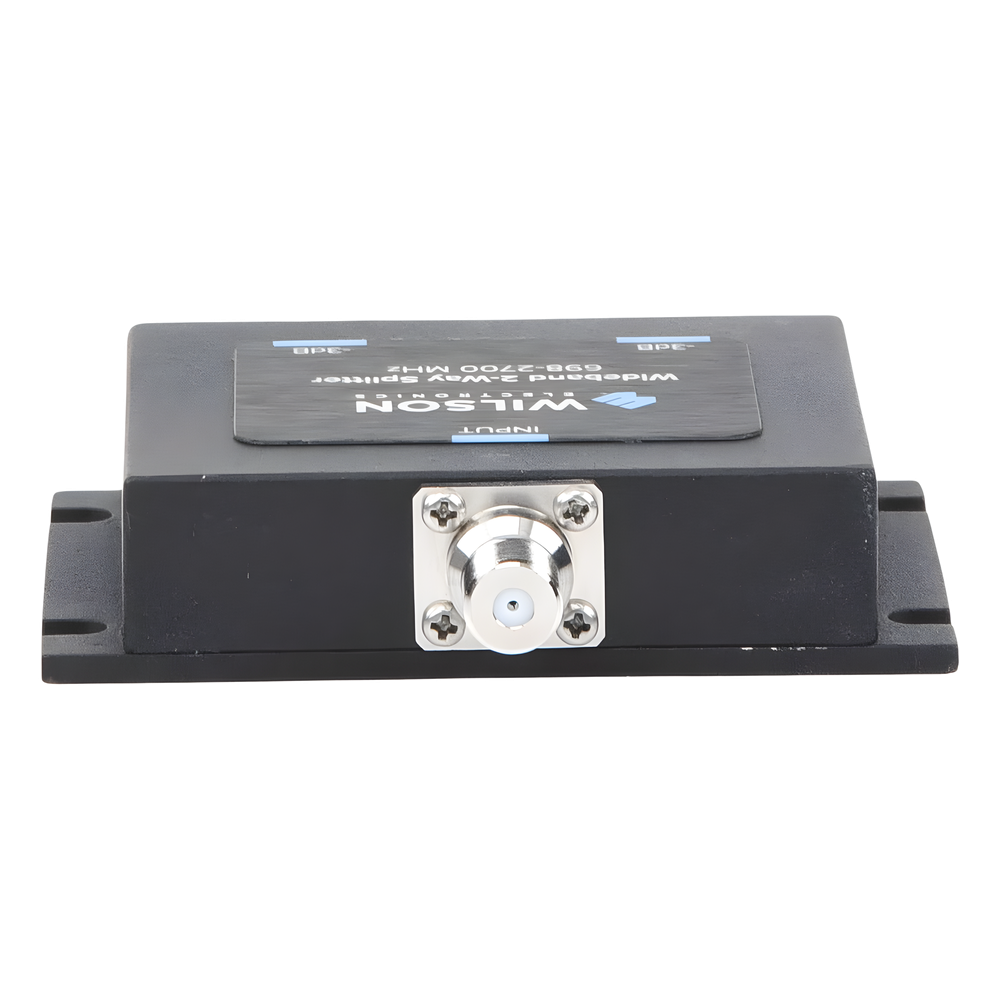 Divisor de Potencia Coaxial 2 Vías / 698-2700 MHz / 75 Ohm / Pérdida por División 3 dB / Aislamiento ≥20 dB / Conector F-hembra / Diseño Microstrip