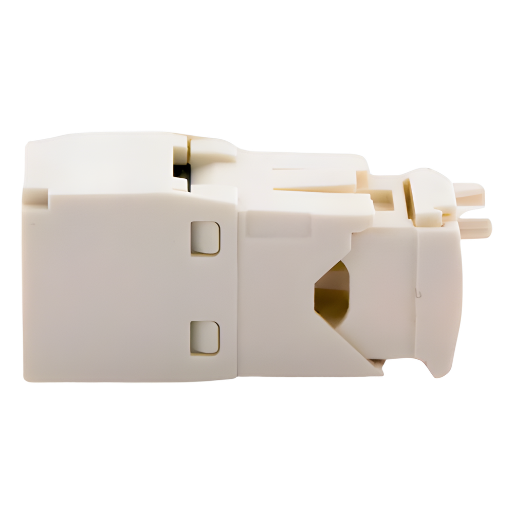 Conector Jack RJ45 Estilo TG, Mini-Com, Categoría 6, de 8 Posiciones y 8 Cables, Color Blanco Mate