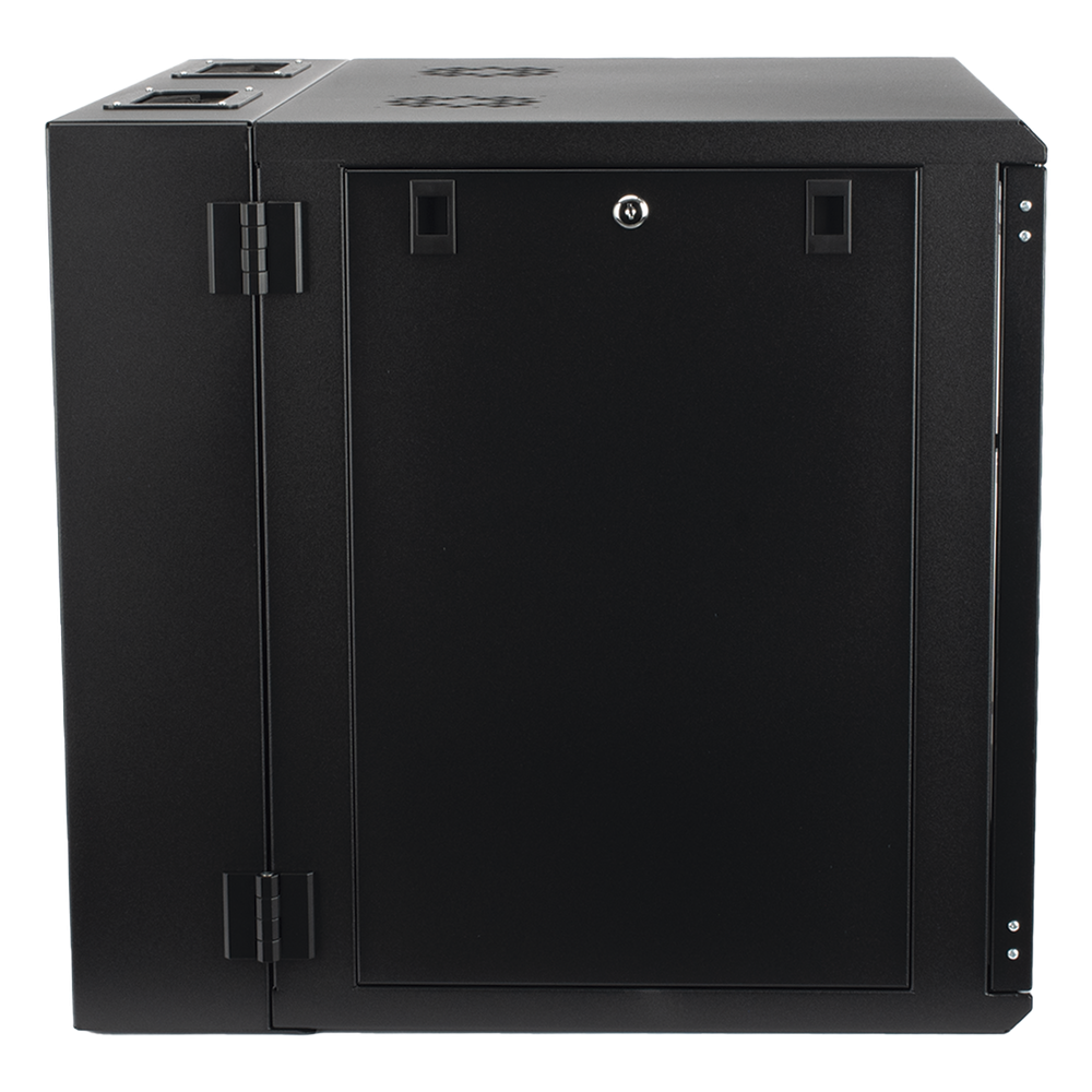 Gabinete Abatible de Pared (Con Marco Trasero) con Rack 19" de 12 Unidades. Ventana de Cristal Templado.
