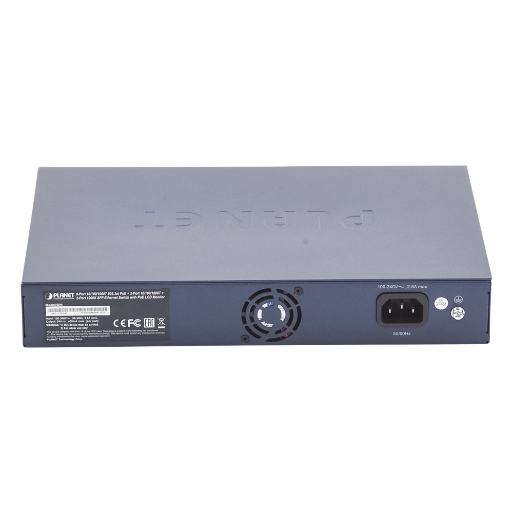Switch No Administrable 8 Puertos Gigabit con Modo Extender a 250 m,  2 Puertos Uplink 10/100/1000 Mbps, 2 Puertos SFP