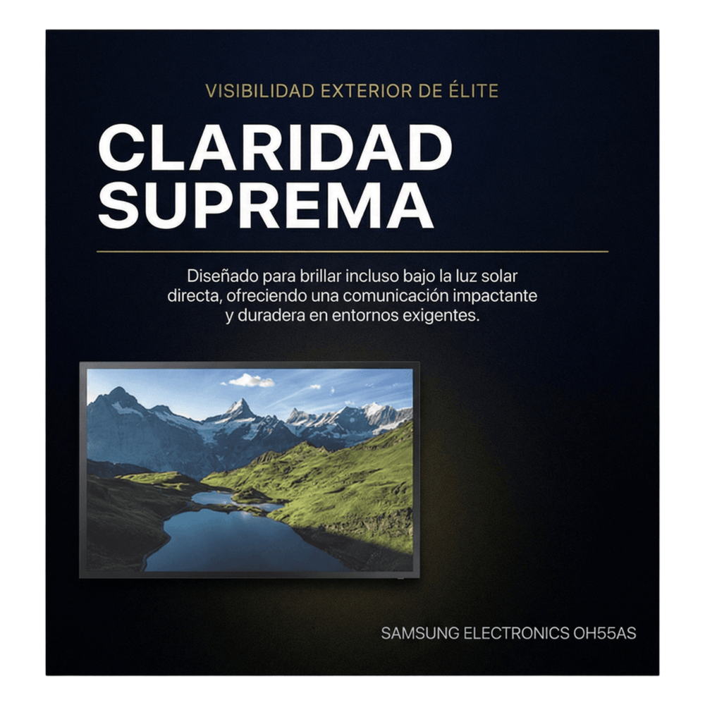 Pantalla Profesional LED 55" para Exterior con Vidrio Templado de Protección 5T, Full HD (1080p), HDMI/HDBaseT (LAN), Brillo 3500 cd/m2. Compatible VESA
