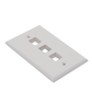 Placa de Pared de 3 Puertos, Keystone, Color Blanco