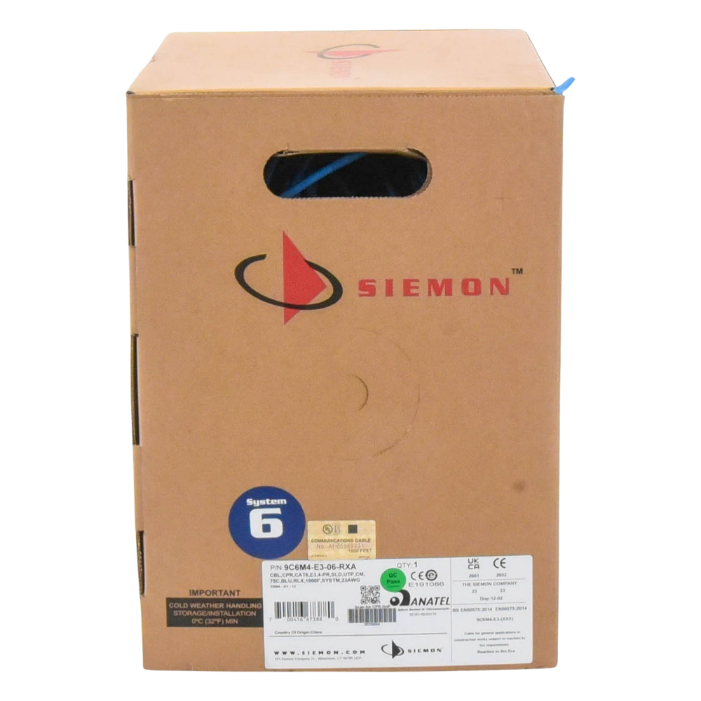 Bobina de Cable UTP Reelex, de 4 Pares, Alto Desempeño Cat6, PVC (CM), Color Azul, 23 AWG, 305 Metros (1000 Pies)