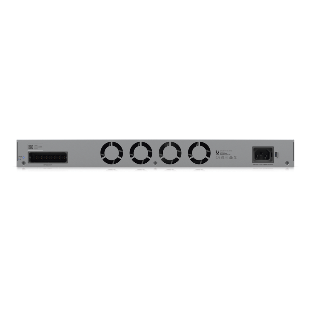UniFi Switch Pro Max 48 POE, con funciones capa 3, 48 puertos (16 puertos 2.5 GbE (8 POE++ y 8 POE+) y 32 puertos 1 GbE (24 POE+ y 8 POE++)), 2 puertos SFP+ 10G, POE++ 720W, pantalla informativa