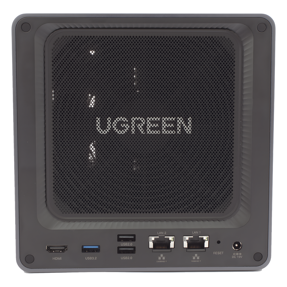 NAS UGREEN NASync DXP4800 Plus / Procesador Intel Pentium Gold 8505 5 Núcleos / 4 Bahías SATA + 2 M.2 NVMe PCIe 4.0 / 8GB DDR5 Expandible a 64GB / 10GbE + 2.5GbE / USB 3.2 Gen 2 Tipo C / HDMI 4K / Sistema Almacenamiento Conectado Red