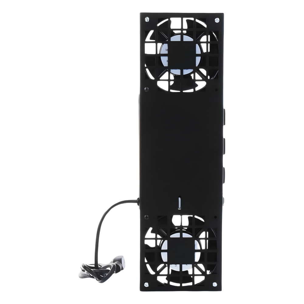 Kit de 2 Ventiladores (12 x 12 cm) con 3 Tomas de Corriente 110 Vca/50 Hz con Clavija