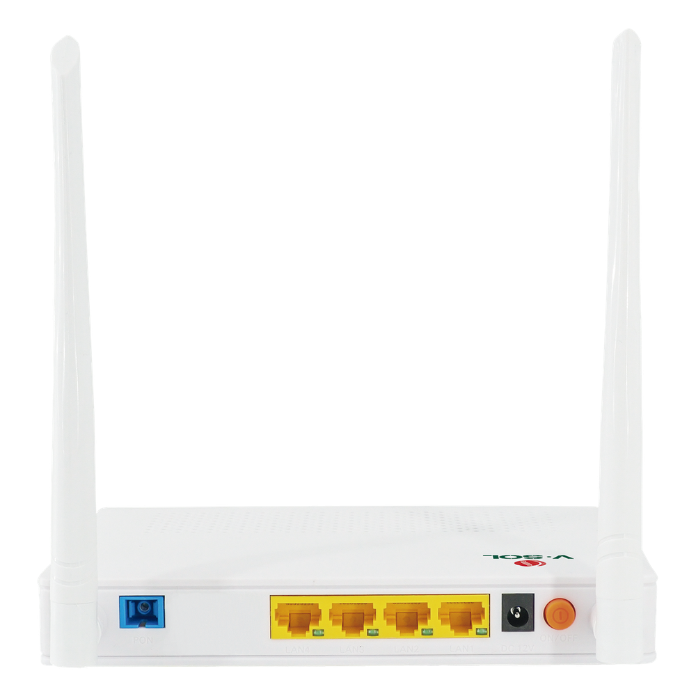 ONU Dual G/EPON con Wi-Fi en 2.4 GHz + 4 puertos LAN Gigabit, hasta 300 Mbps vía inalámbrico