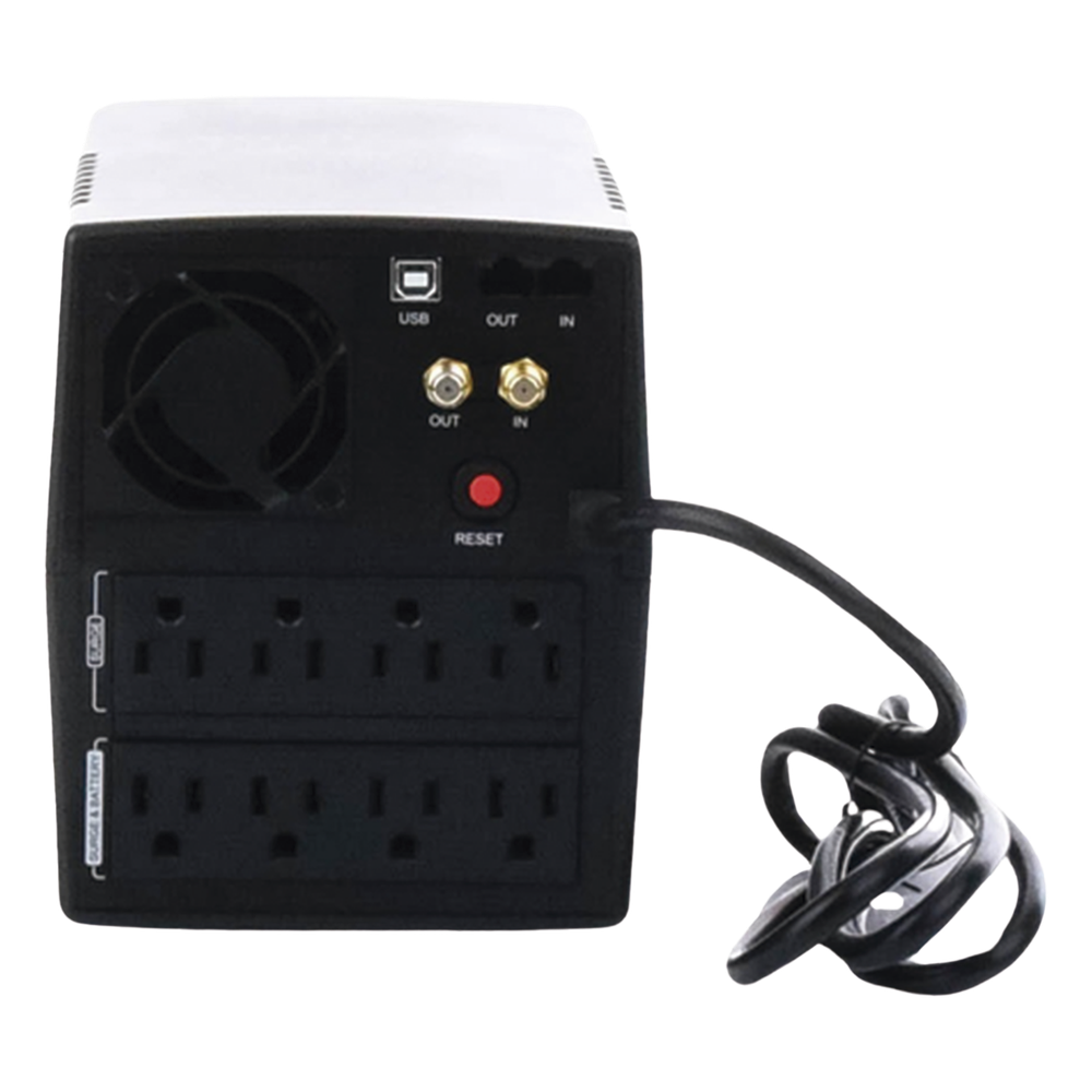 UPS de 1500 VA/900 W, Topología Línea Interactiva, Entrada 120 Vca NEMA 5-15P, y 8 Salidas NEMA 5-15R, Con Regulador de Voltaje (AVR)