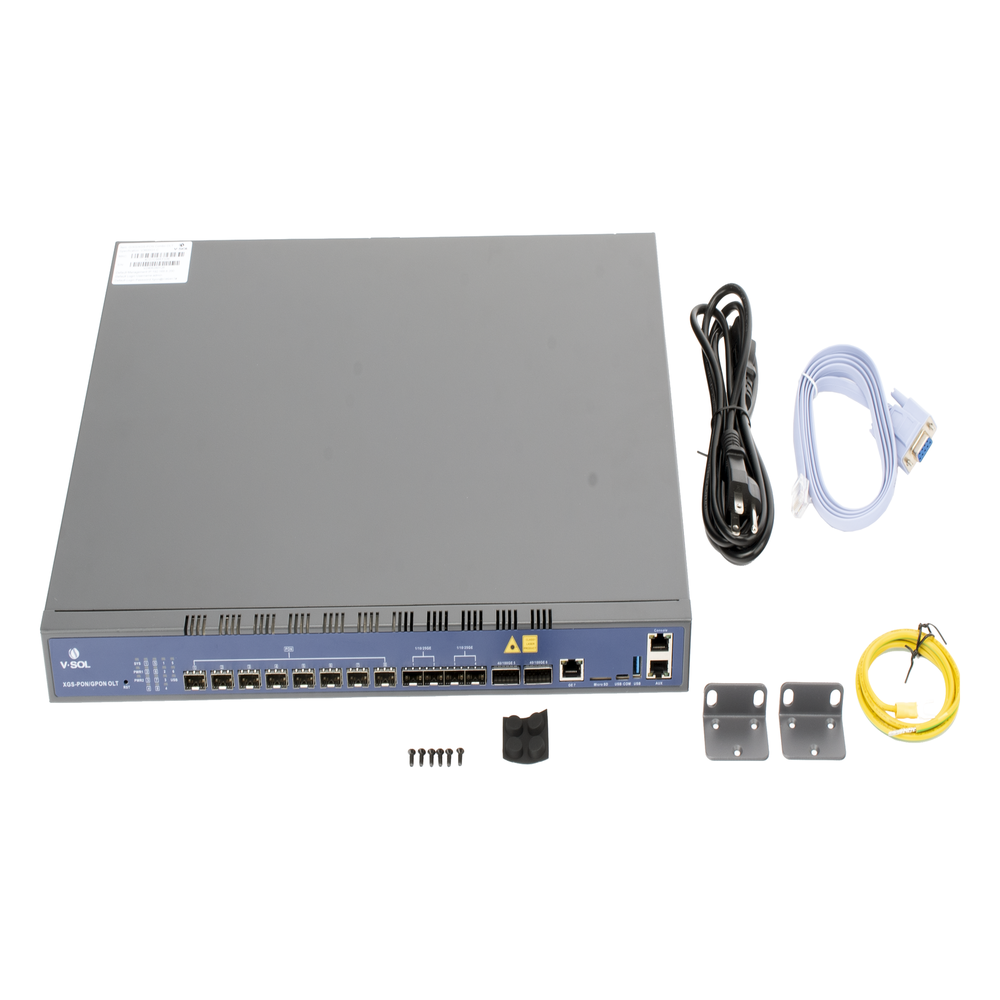 OLT Dual de 2 Puertos XGSPON/GPON / 4 Puertos Uplink (2 Puerto Gigabit RJ45 + 2 Puertos SFP/SFP+) / Hasta 512 ONUs
