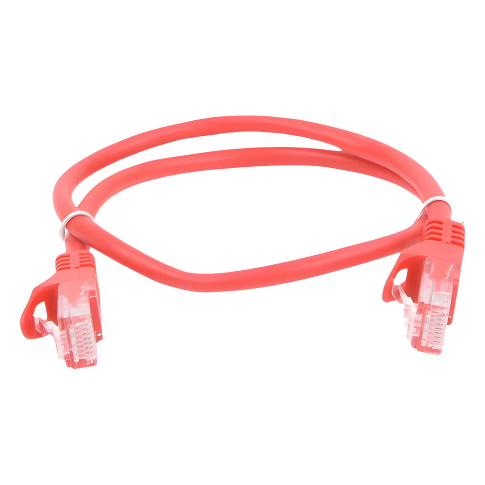 Cable de Parcheo UTP Cat5e - 0.5 Metros (1.64 Pies) - Rojo