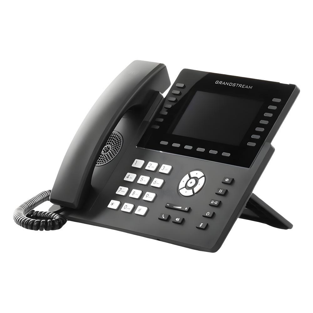 Teléfono IP Wi-Fi, Grado Operador, 14 líneas SIP con 6 cuentas, pantalla LCD  5", puertos Gigabit, Bluetooth, PoE, codec Opus, IPV4/IPV6 con gestión en la nube GDMS