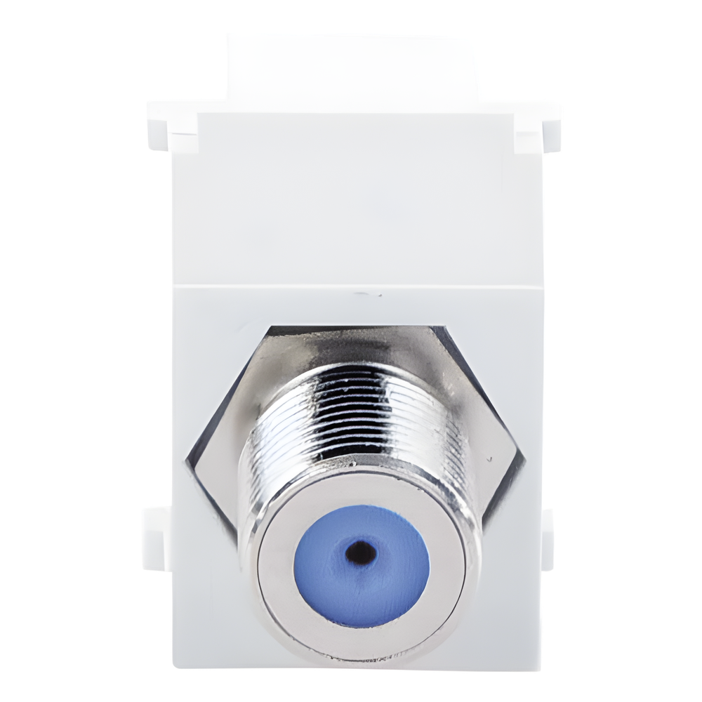 Módulo Acoplador Coaxial Tipo F, Keystone, de 75 Ohms, 3.0 GHz, Color Blanco