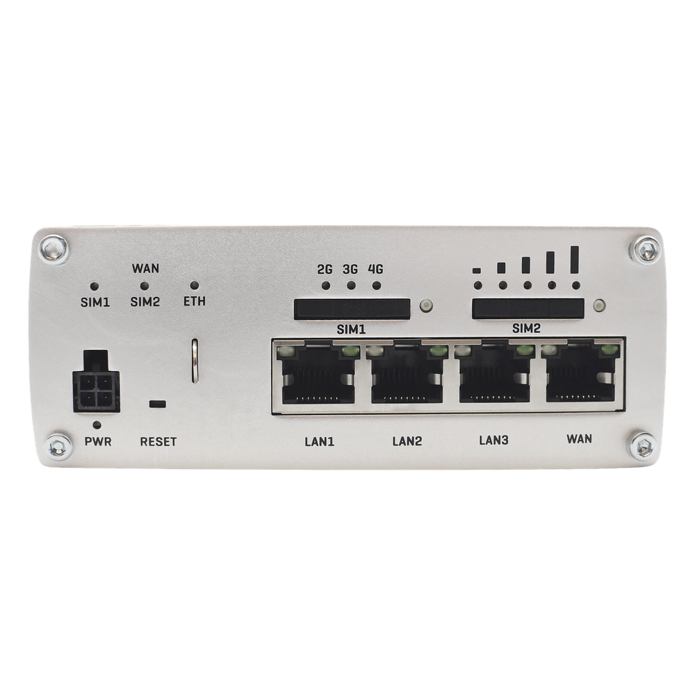 Router Industrial LTE 4.5G Cat 6 / 300 Mbps / 4 Puertos Gigabit / Doble SIM / GNSS / PoE / -40°C a 75°C