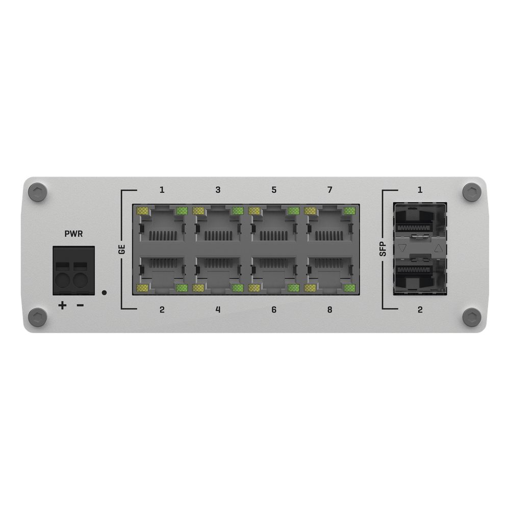 Switch Industrial No-Administrable 8 puertos Gigabit, 2 SFP 1G
