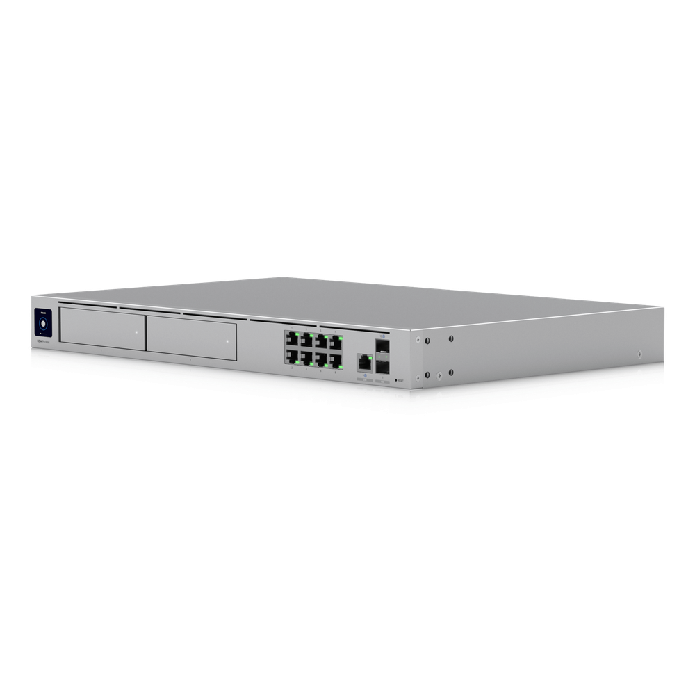 UniFi Dream Machine Pro Max – Cloud Gateway Empresarial con Soporte para 150 Dispositivos y 2000 Clientes, 5 Gbps de Ruteo con IDS/IPS, 2 Bahías para HDD 3.5”, SSD Interno de 128 GB, Failover, Balanceo de Carga y VPN/SD-WAN