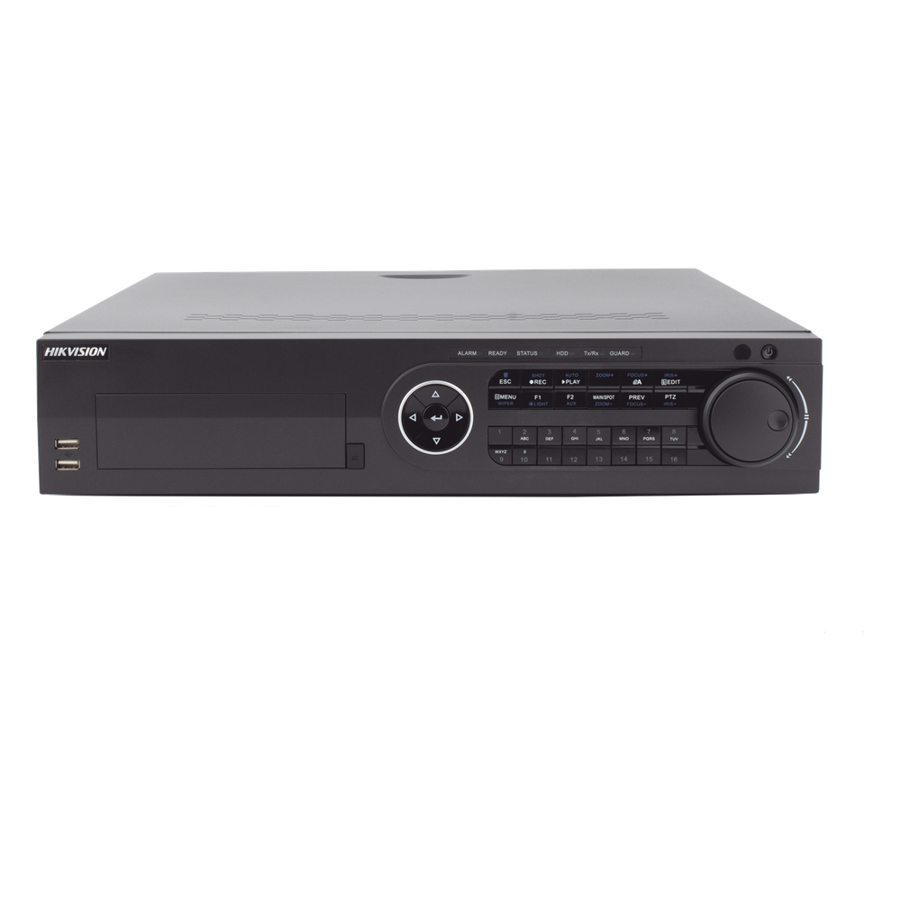 DVR 16 Canales TurboHD + 8 Canales IP / 3K / 5 Megapixel /  8 Bahías de Disco Duro / 16 Entradas de Audio Fisicas (Microfono por Separado) / Audio por coaxitron / Acusense / 16 Entradas de Alarma / POS / H.265+